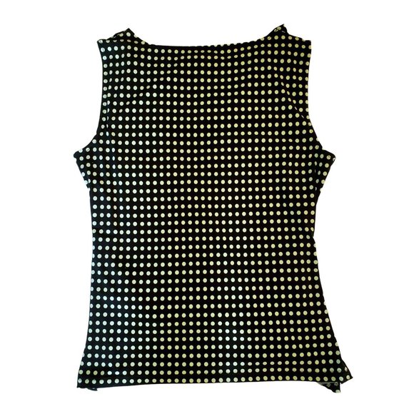Alfani Tank Top Black with Green Polka Dots - Picture 2 of 11
